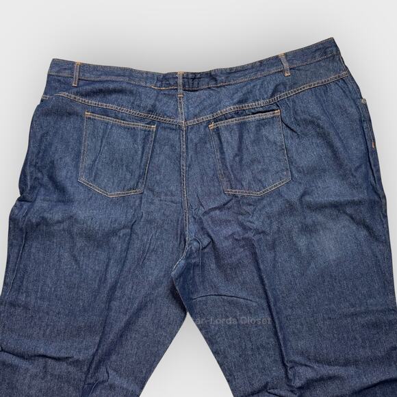 Woman Within Natural Fit 34W Dark Wash Denim Straight Leg Plus Size Stretch - Picture 4 of 5